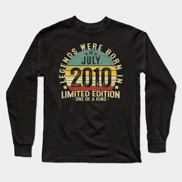 12 Years Old Birthday Legends Were Born In July 2010 Long Sleeve T-Shirt by heart teeshirt